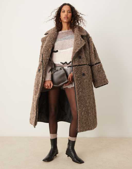 ASOS DESIGN - Maglione marrone con motivo lavorato a mano, 2 di 4