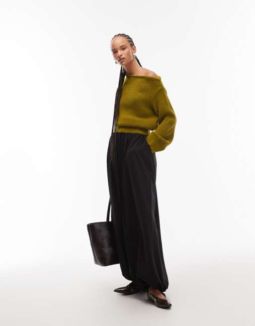 ASOS DESIGN - Maglione monospalla color oliva stretto in vita, 4 di 4