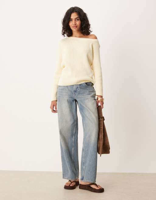 ASOS DESIGN - Maglione monospalla oversize, 3 di 4