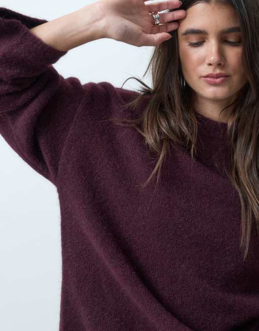 ASOS DESIGN - Maglione morbido e soffice bordeaux, 2 di 4