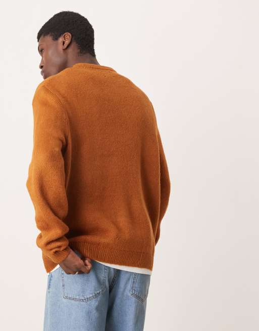 ASOS DESIGN - Maglione morbido oversize spazzolato color ruggine, 4 di 4