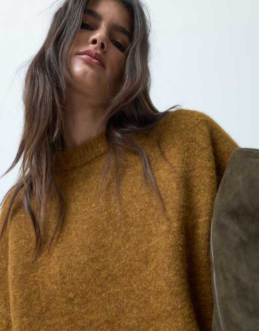 ASOS DESIGN maglione morbido relaxed con lana marrone, 3 di 4