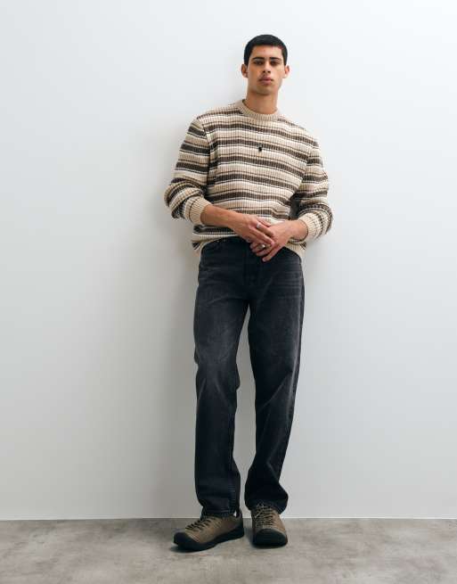 ASOS DESIGN maglione oversize a righe marrone, 2 di 5