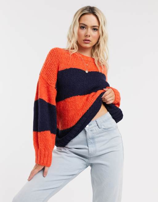 ASOS DESIGN - Maglione oversize a righe multi