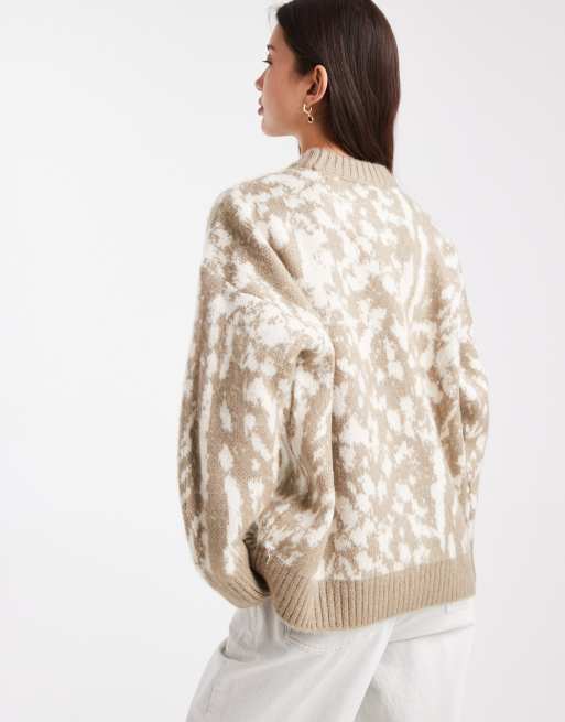 ASOS DESIGN - Maglione oversize con stampa effetto cerbiatto, 4 di 4