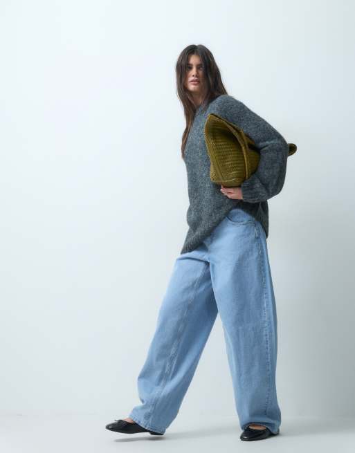ASOS DESIGN maglione oversize effetto peluche color antracite, 2 di 4