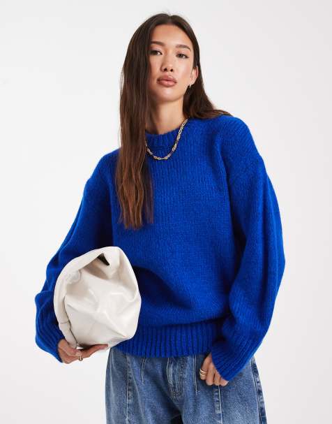 ASOS DESIGN - Maglione oversize girocollo blu cobalto - view 1
