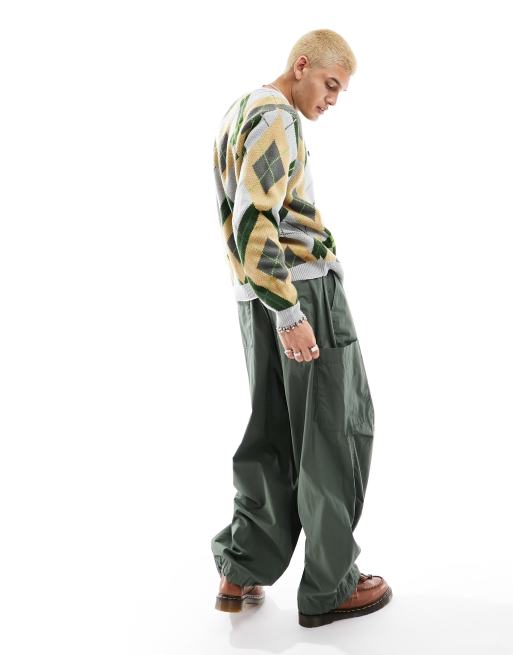 ASOS DESIGN - Maglione oversize girocollo color pietra con motivo geometrico, 3 di 4