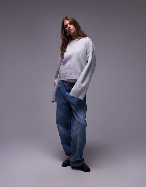 ASOS DESIGN - Maglione oversize grigio con maniche ampie, 2 di 4
