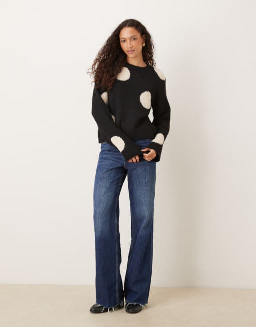 ASOS DESIGN - Maglione oversize in maglia effetto lana a pois, 4 di 4