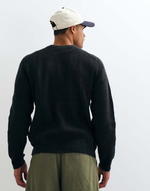 ASOS DESIGN maglione oversize in maglia girocollo nero, 5 di 10