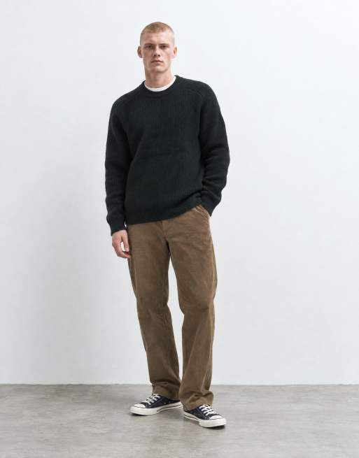 ASOS DESIGN maglione oversize in maglia girocollo nero, 9 di 10