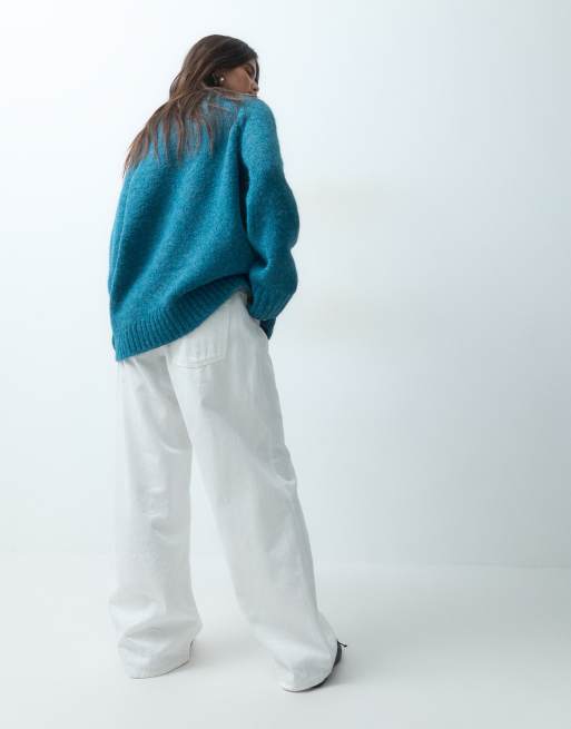 ASOS DESIGN - Maglione oversize soffice verde-azzurro, 4 di 4