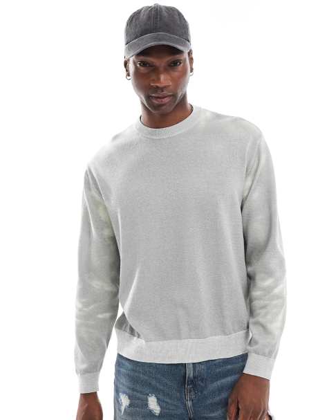 ASOS DESIGN - Maglione oversize squadrato in maglia con lavorazione termica che cambia colore - view 1