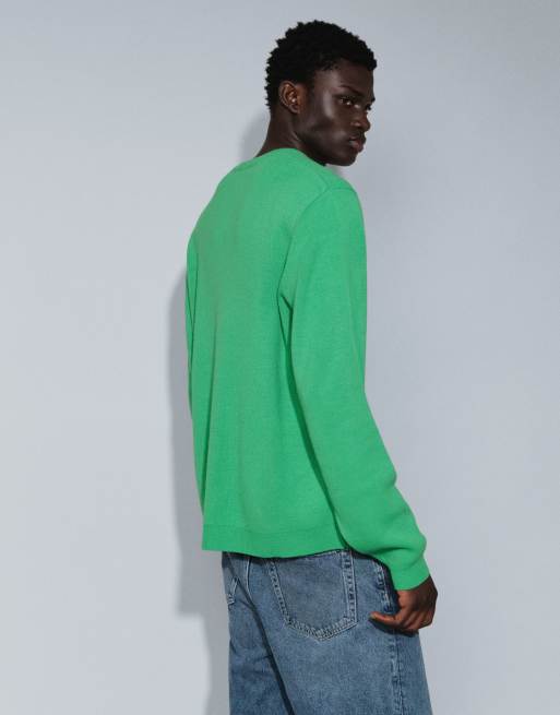 ASOS DESIGN - Maglione oversize verde con scollo a V, 3 di 5