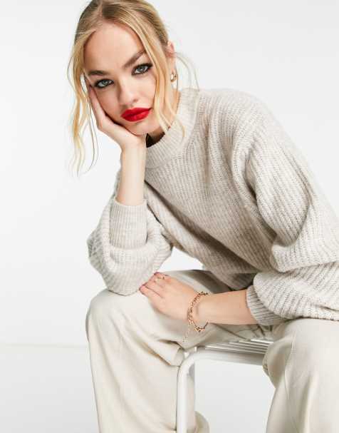 ASOS DESIGN - Maglione soffice girocollo color avena a coste - view 1