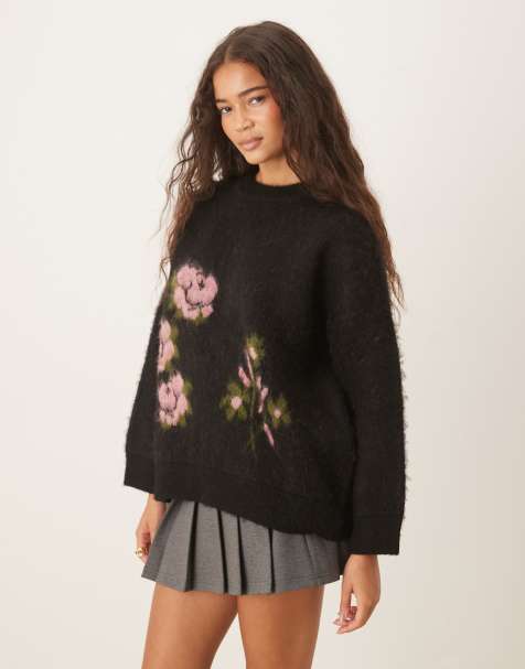 ASOS DESIGN - Maglione spazzolato con stampa a fiori - view 1