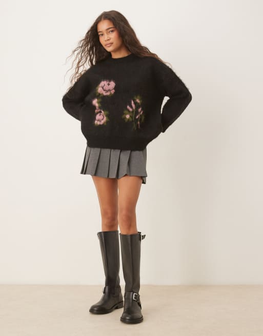 ASOS DESIGN - Maglione spazzolato con stampa a fiori, 2 di 4
