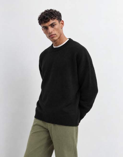 ASOS DESIGN maglione super oversize lavorato a maglia nero, 7 di 10