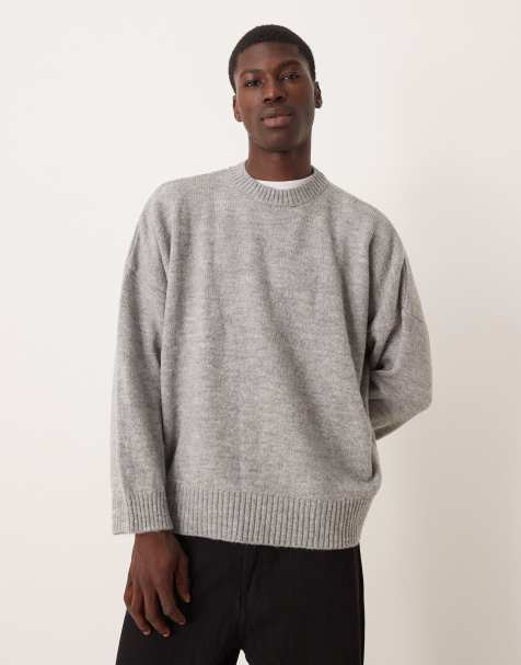 ASOS DESIGN - Maglione super oversize squadrato girocollo grigio mélange - view 1