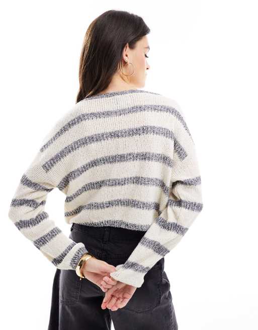 ASOS DESIGN - Maglione taglio corto aperto sul collo con cuciture testurizzate, 4 di 4