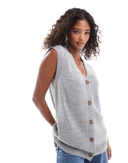 ASOS DESIGN - Maglione taglio lungo grigio a strati