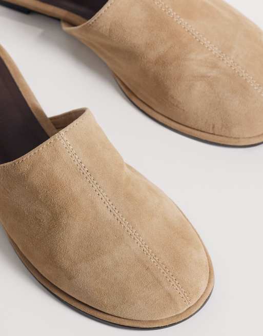 ASOS DESIGN - Magnolia - Premium - Sandfarvede mules i ruskind, 3 af 4