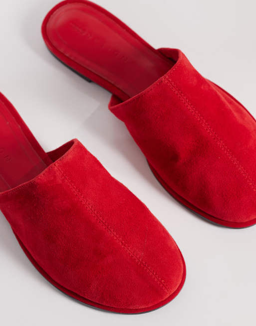 ASOS DESIGN - Magnolia - Premium suède muiltjes in rood, 2 van 4