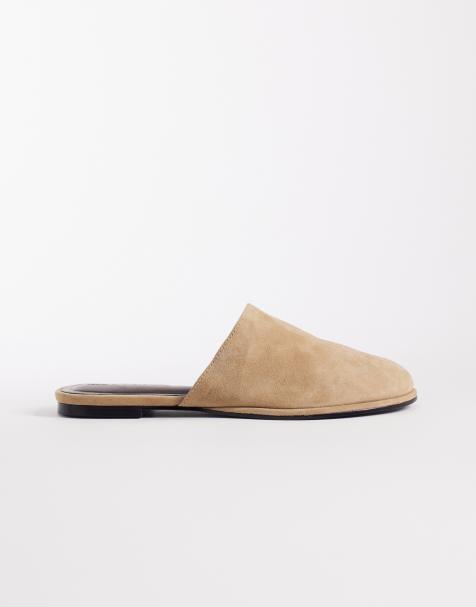 ASOS DESIGN Magnolia premium suede mules in sand - view 1