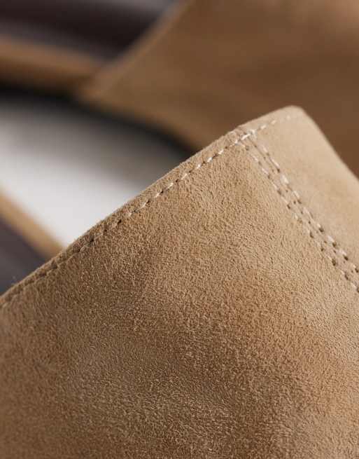 ASOS DESIGN Magnolia premium suede mules in sand, 4 of 4