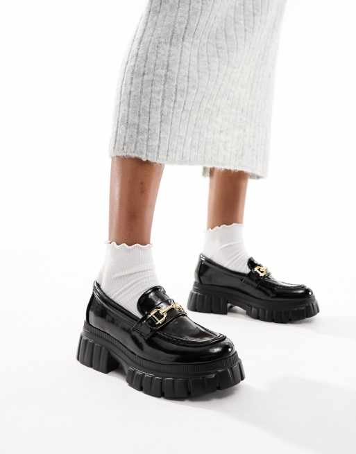 ASOS DESIGN – Magnus – Svartlackade, grova loafers, 4 av 4