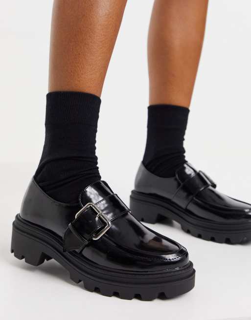 ASOS DESIGN Mahi chunky loafers in black | ASOS