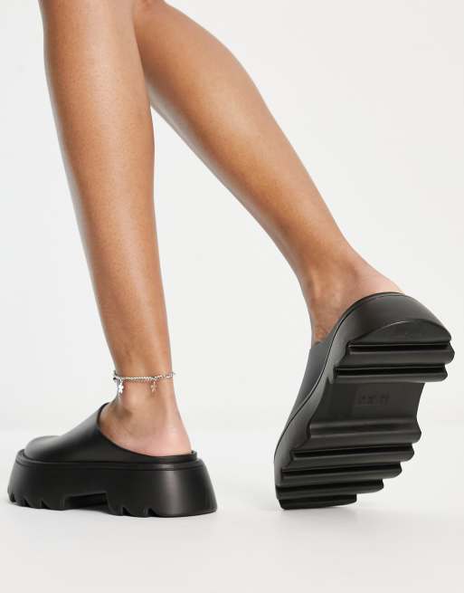 ASOS DESIGN – Mai Tai – Svarta grova skor plast med öppen häl – BLACK, 2 av 4