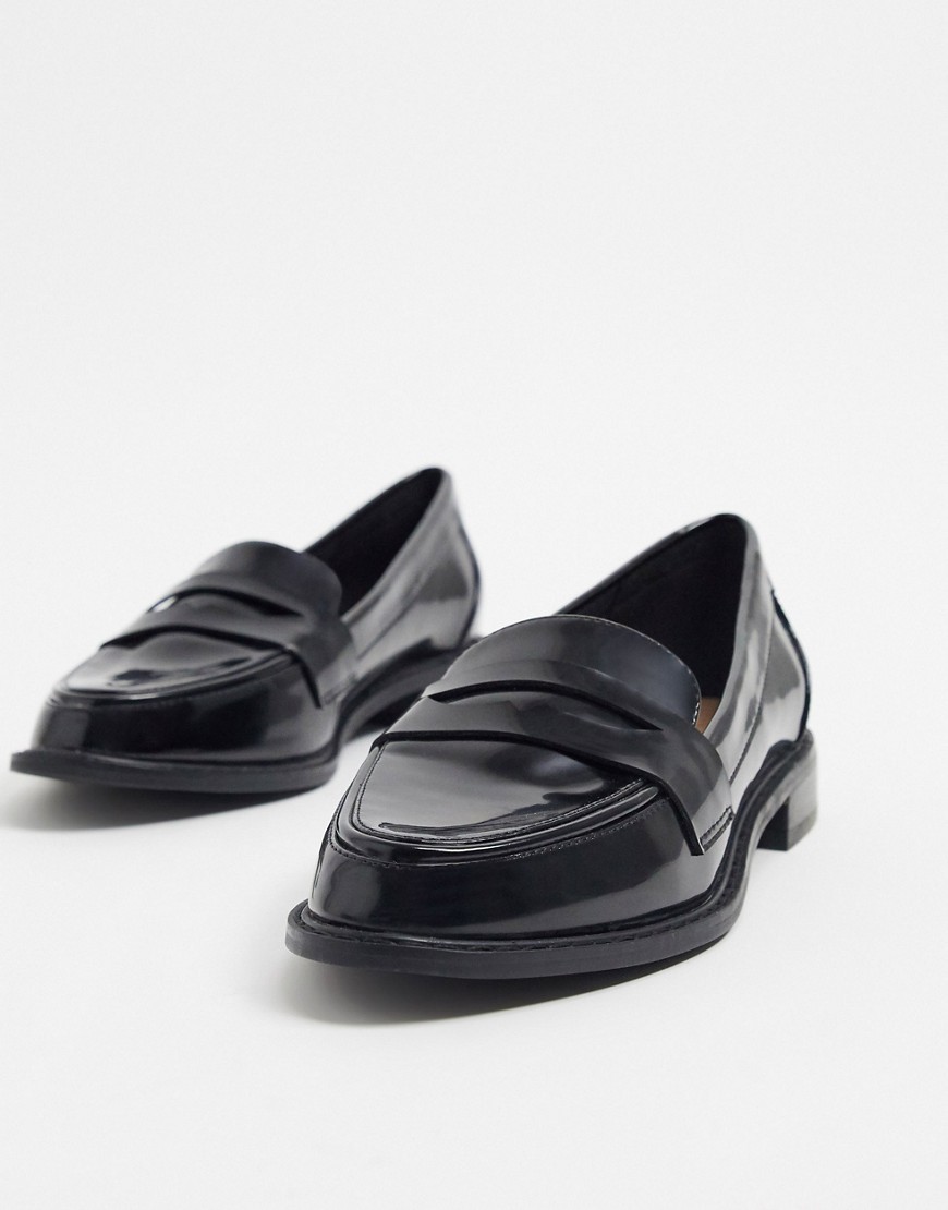 ASOS DESIGN - Mail - Sorte flade sko i loafer-stil