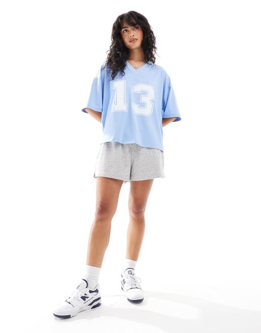 ASOS DESIGN - Maillot de football oversize style universitaire à imprimé - Bleu, 2 de 4