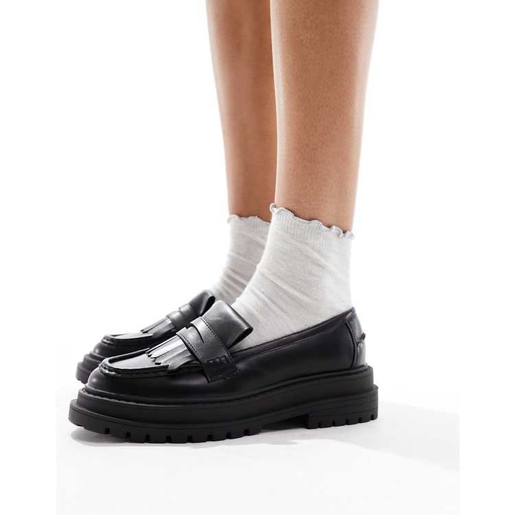 【AAKE】DANDY SQUARE SHIRRING LOAFERS XAINAY Loafer Black - Silent D