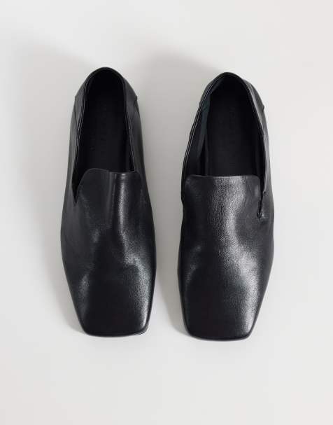 ASOS DESIGN Malachi buty typu slipper z naturalnej skóry w kolorze czarnym - view 1
