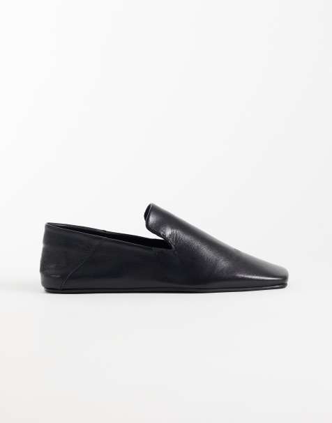 ASOS DESIGN Malachi chaussures style slippers en cuir véritable noir - view 1