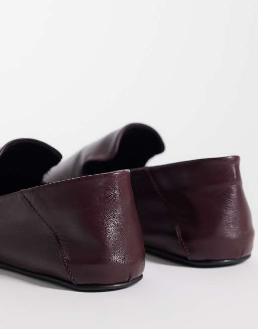 ASOS DESIGN Malachi slipper style shoes in burgundy leather, 4 of 4