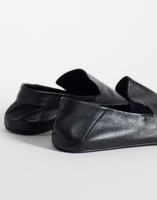 ASOS DESIGN Malachi slippersko i sort læder, 3 af 4
