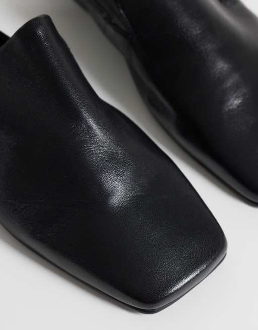 ASOS DESIGN Malachi slippersko i sort læder, 4 af 4