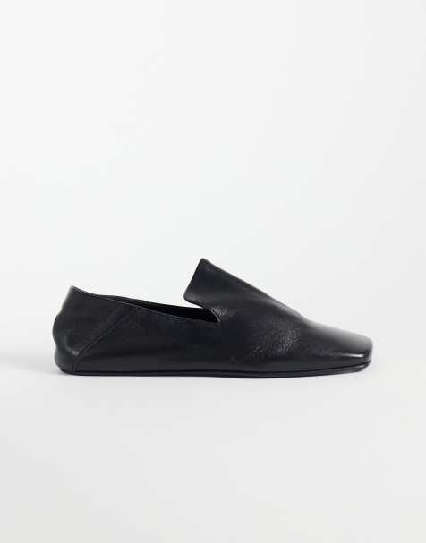 ASOS DESIGN Malachi zapatos estilo slipper en cuero negro - view 1
