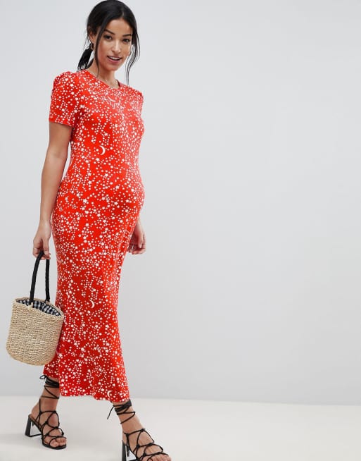 ASOS DESIGN Mammakläder Maxiklänning i tea-modell  med stjärnmönster