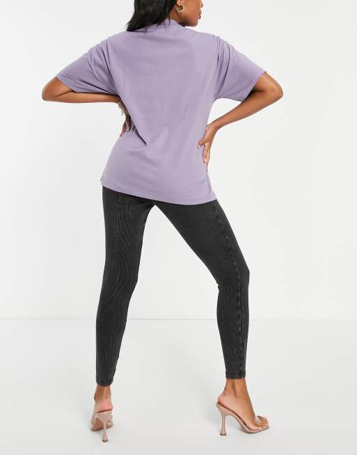 ASOS DESIGN Mammakläder – Svarta ribbade leggings med band över magen, 2 av 4