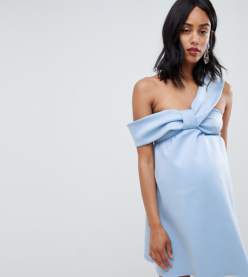 ASOS DESIGN – Mammakläder – Vid babydoll-klänning i minimodell-Blå