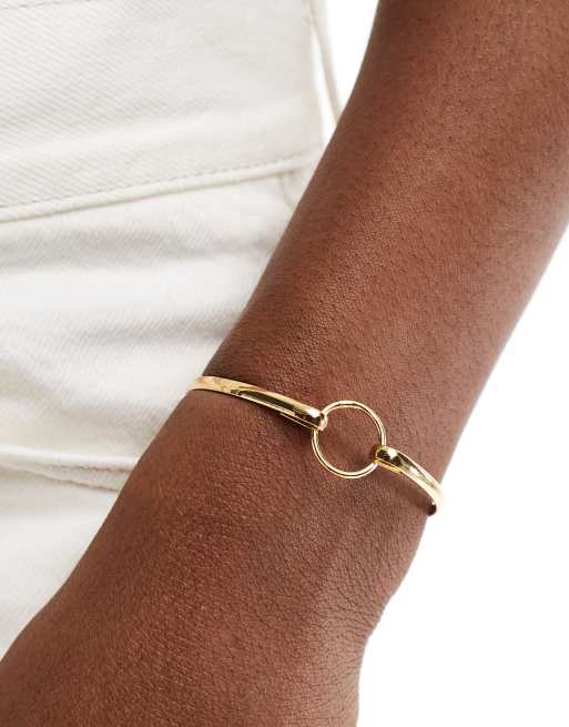 ASOS DESIGN - Manchetarmbånd med cirkeldetalje og 14 karats guldbelægning, 4 af 4