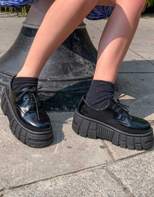 asos black chunky shoes