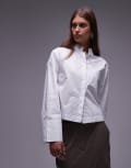 [ASOS DESIGN] ASOS DESIGN mandarin collar boxy fit shirt in white XS WHITE