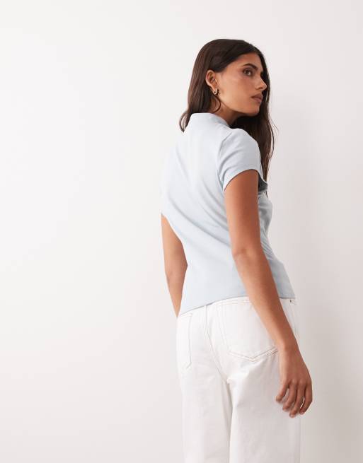 ASOS DESIGN mandarin collar top in gray, 2 of 4