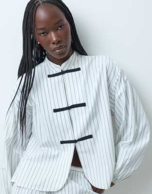 Asos Design Mandarin Over Sized Shirt Co-ord In Multi
